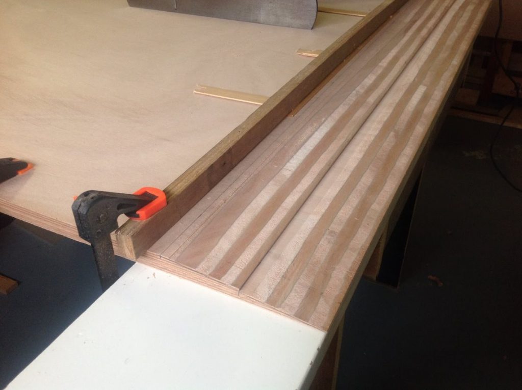 Making a scarf on plywood panels