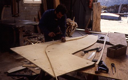 Construction AnDurzunel-1 An Durzunel, being built near Tréguier in 1984