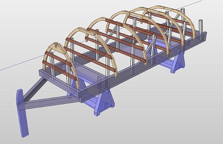 Chantier-02 Laminated frames set on the building frame