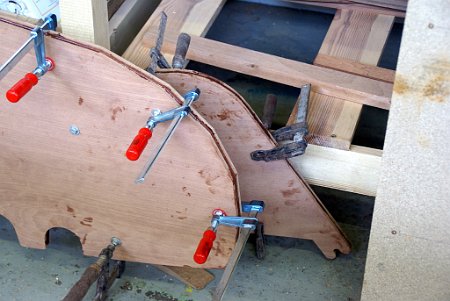 DSC03398 Transom (pre-bevelled) and centreboard.