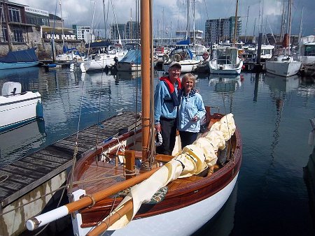 Maiden Voyage Mary Louise 13 April 12 013 The builder and his wife