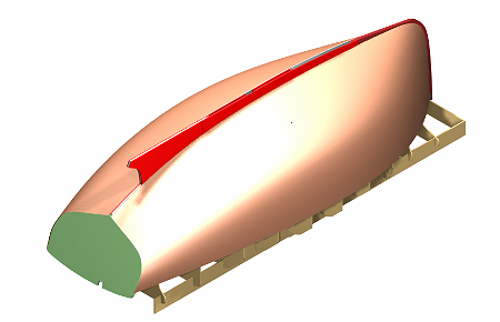 diapo3 False keel and false stem fitted. Plywood keel sides make an empty space to receive lead ballast