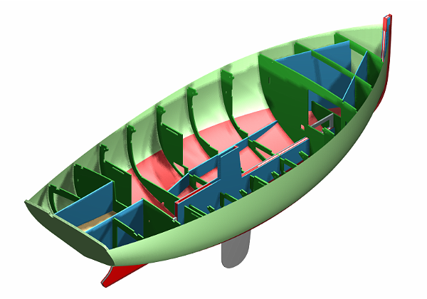 Assembly process Traditional gaff cutter, 5.5 m in length Go to Ebihen 18 description